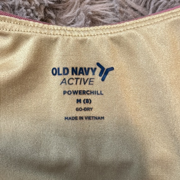 Old Navy Active sleeveless crop tank top built in bra mauve pink powerchill M(8) - Picture 5 of 6